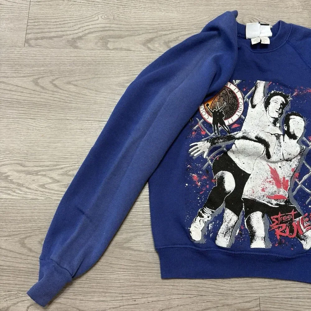 Vintage Sweatshirt YL Crewneck Graphic Basketball “Street Rules” 1990s